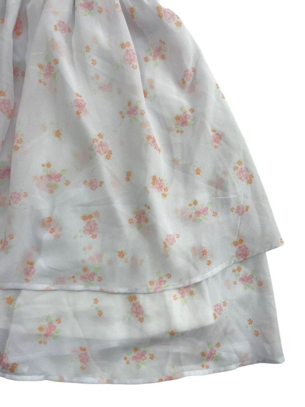 Altar'd State Smocked Dress Floral Ivory & Pink Off-Shoulder Bow Detail Sz L NEW - Picture 5 of 9